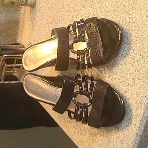 Anne Klein heeled sandals, sz 9.5m, black